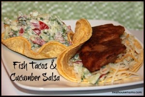 Fish Tacos with Cucumber Salsa #realhousemoms.com