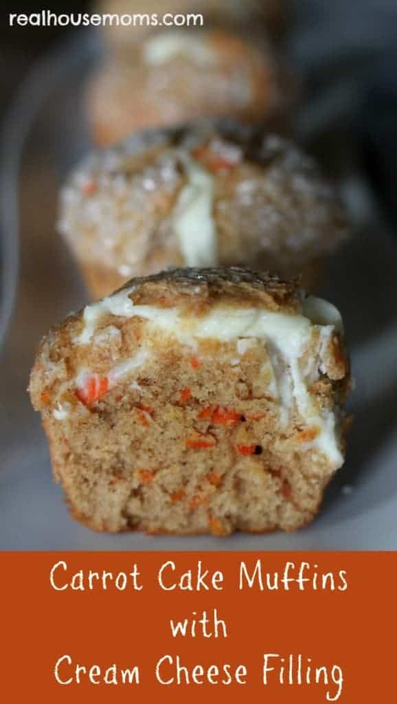 Carrot Cake Muffins with Cream Cheese Filling