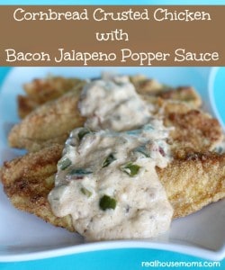 Cornbread Crusted Chicken with Bacon Jalapeno Popper Sauce 2